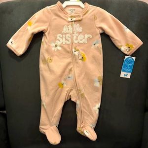 NEW | Carter’s | 2-Way Zip Fleece Little Sister Footie (3 months)